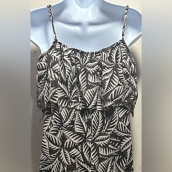 Calvin Klein Black & White Tropical Print Maxi Dress Size 4 - Flowy Summer Style - Picture 10 of 16